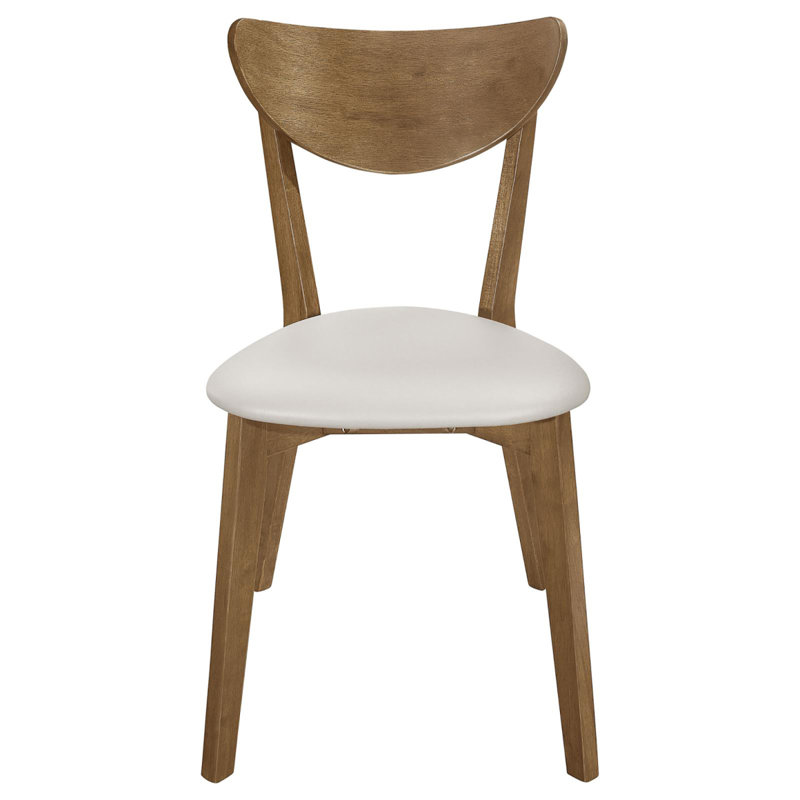 Chaise de salle à manger à dossier courbé (ensemble de 2), Crème, crème, Brun