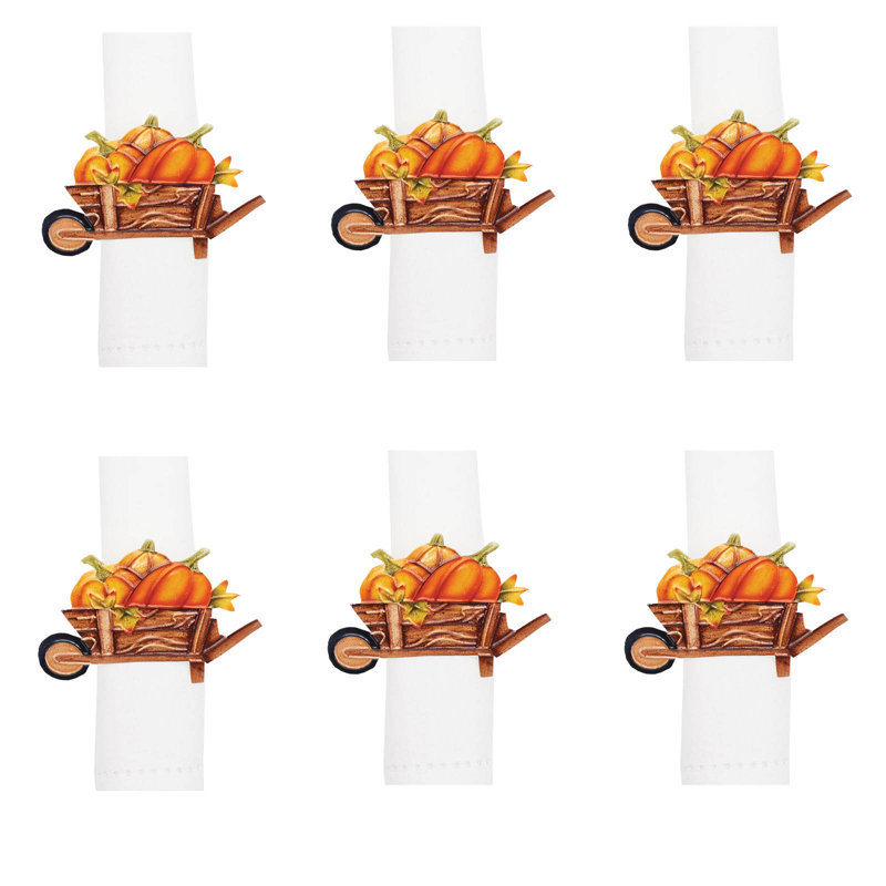 Pumpkin Wheelbarrow Napkin Ring