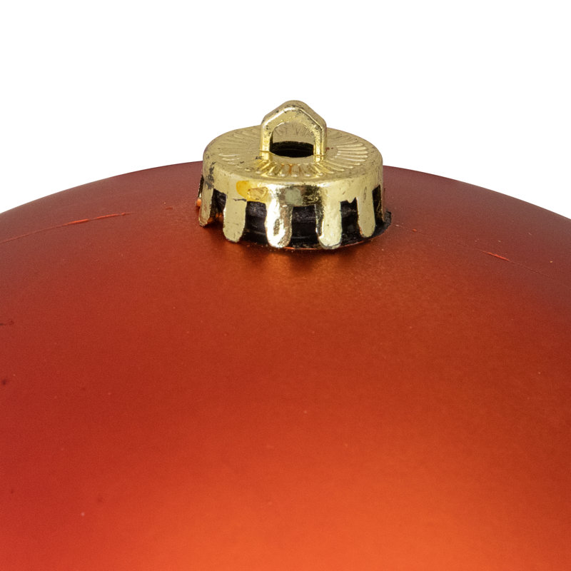 Ornement boule de Noël incassable 8 po, Orange brûlé