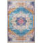 Tapis décoratif rétro à motif bleu et jaune-478197749