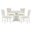 Ensemble de salle à manger 5 pièces rétro fonctionnel, 1 table extensible avec une rallonge de 16 pouces et 4 chaises rembourrées pour la salle à manger et la cuisine (blanc antique)-513409134