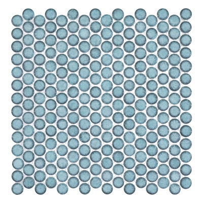 Honoro-Bulbi 0.75-in. Penny Round Textured Look Glass Wall & Floor Mosaic Tile