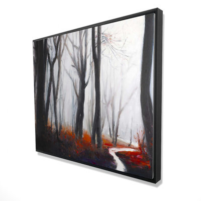Mysterious Forest With Stream Print On Canvas