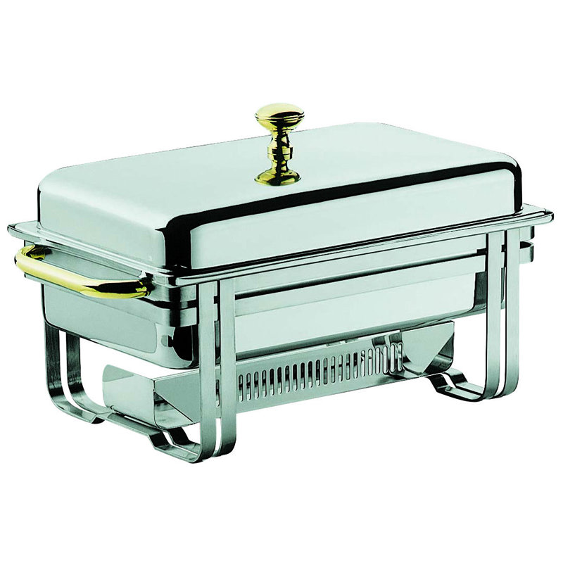 Réchaud à buffet rectangulaire en acier inoxydable 18/10 Buffet
