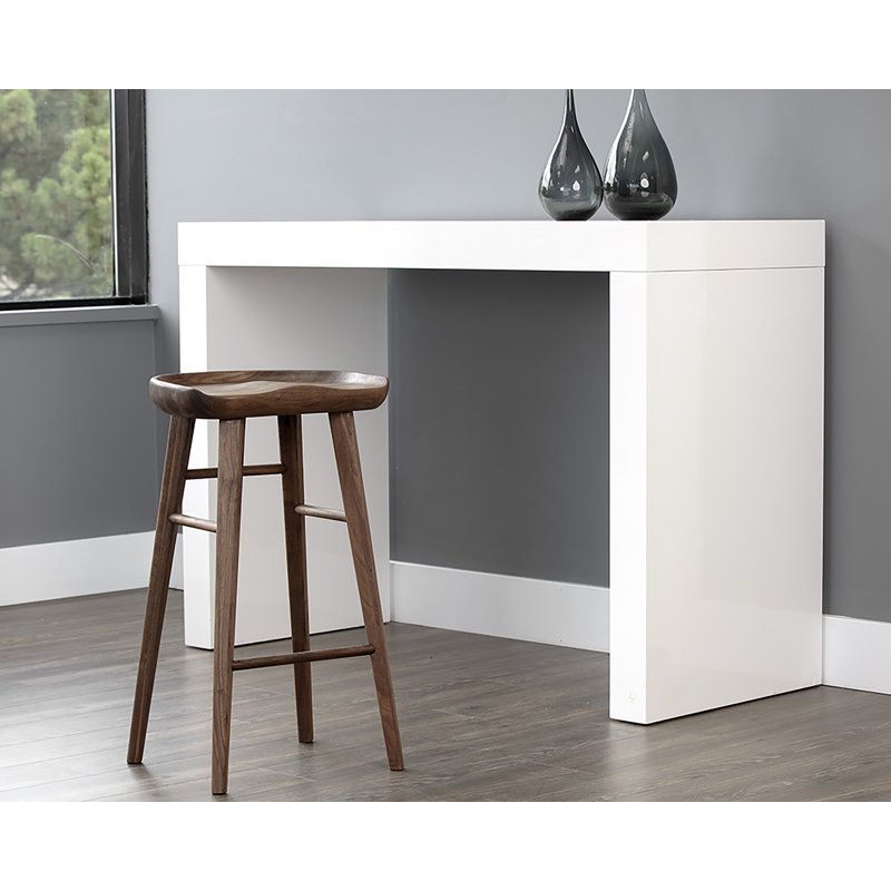Dominic Upholstered Stool, Counter Stool (26.5" Seat Height), Walnut