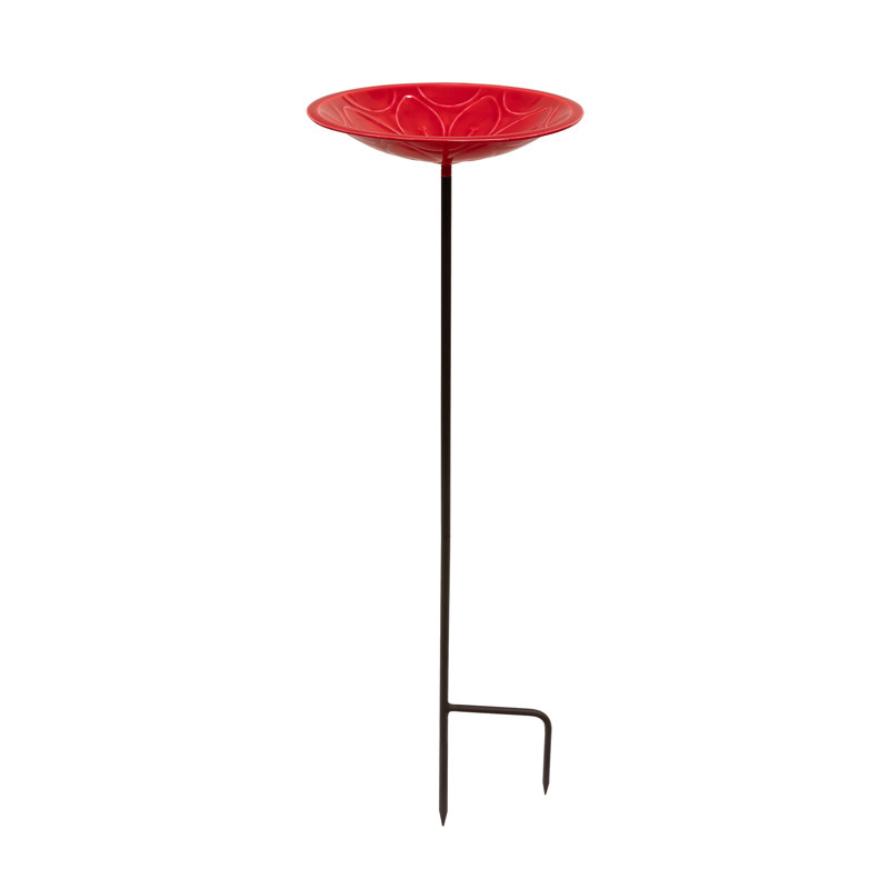 Lolly Metal Stake Birdbath, Pink