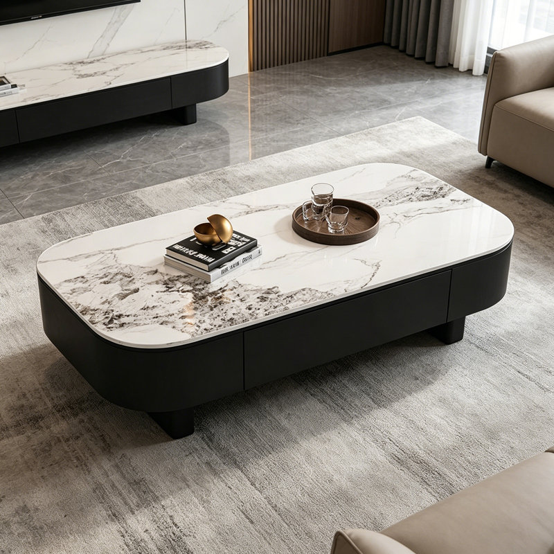 Brocka, White/Gray, 15.74" H x 47.24" L x 23.62" W, Marble