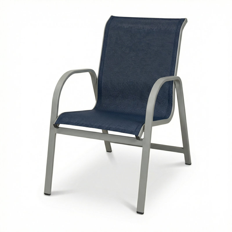 Chaise avec accoudoirs, Harnais Dupioni Sapphire / gris mat