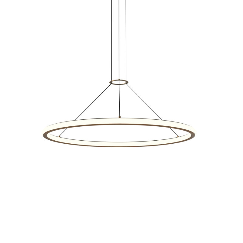 Luna 2 - Light LED Pendant, 3000K, Satin Brass, 1.5" H x 37.5" W x 37.5" D