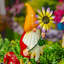 Assortiment de piquets de gnome colorés - les gnomades (ensemble de 6)