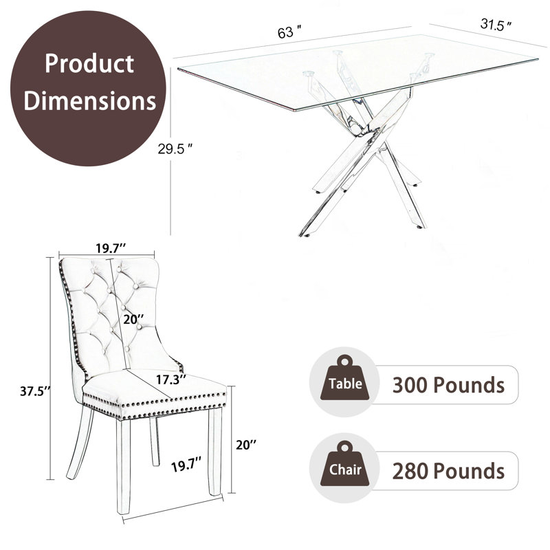 7-Piece Glass Dining Table Set | Stylish & Modern