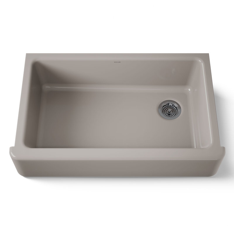 Whitehaven Self-Trimming 36" L x 22" W Farmhouse Kitchen Sink, Truffle