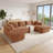 118" Modular Sectional Sofa, U-Shaped Modern Corduroy Couch Set, Contemporary Deep Seat Upholstered Couches Living Room Sectional With Chaise-2099528965-2099528967