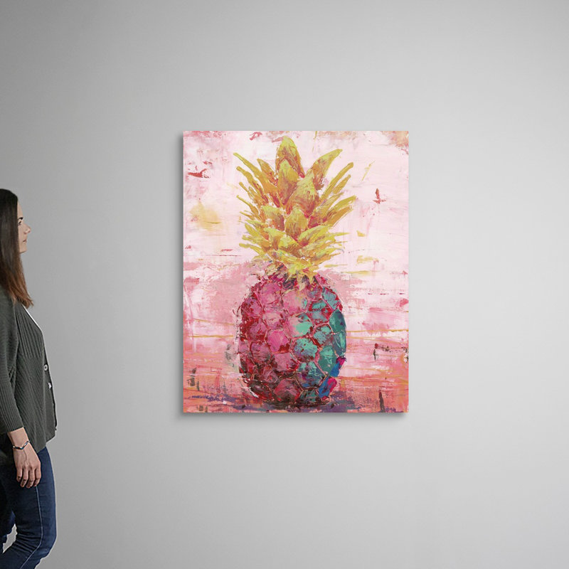 «Painted Pineapple I» par Marie Elaine Cusson, reproduction d'art sur toile, H 45 po x l 36 po x P 1,25 po, Toile tendue