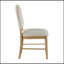 Ensemble de 2 chaises d'appoint à finition naturelle, dossier rembourré en tissu beige, luxe classique et confort moderne