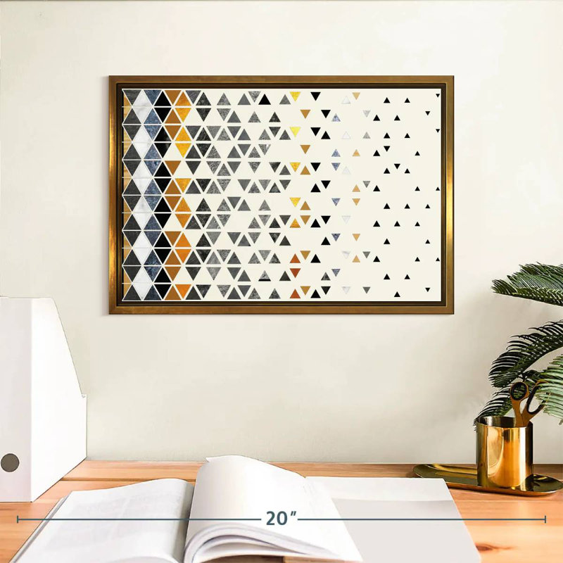 Triangle de folie, Cadre flottant doré, 13 po x 9 po
