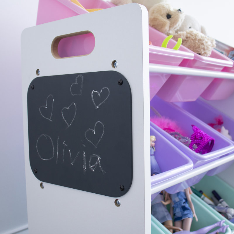 Organisateur de jouets pour enfants Nael, Blanc / rose / mauve