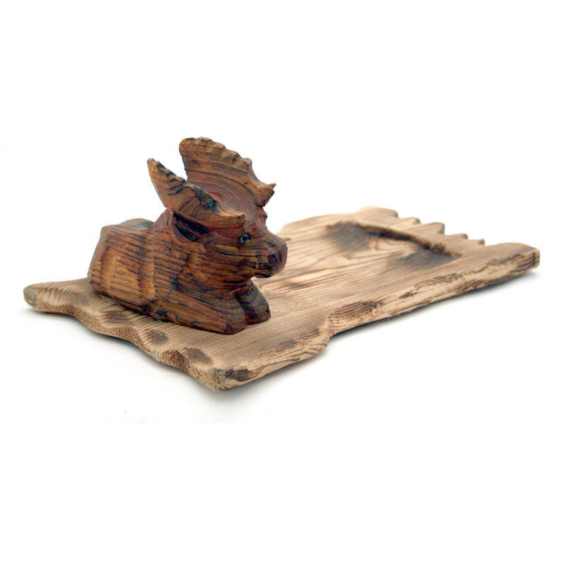 Assiette décorative en bois brun Dahlgren