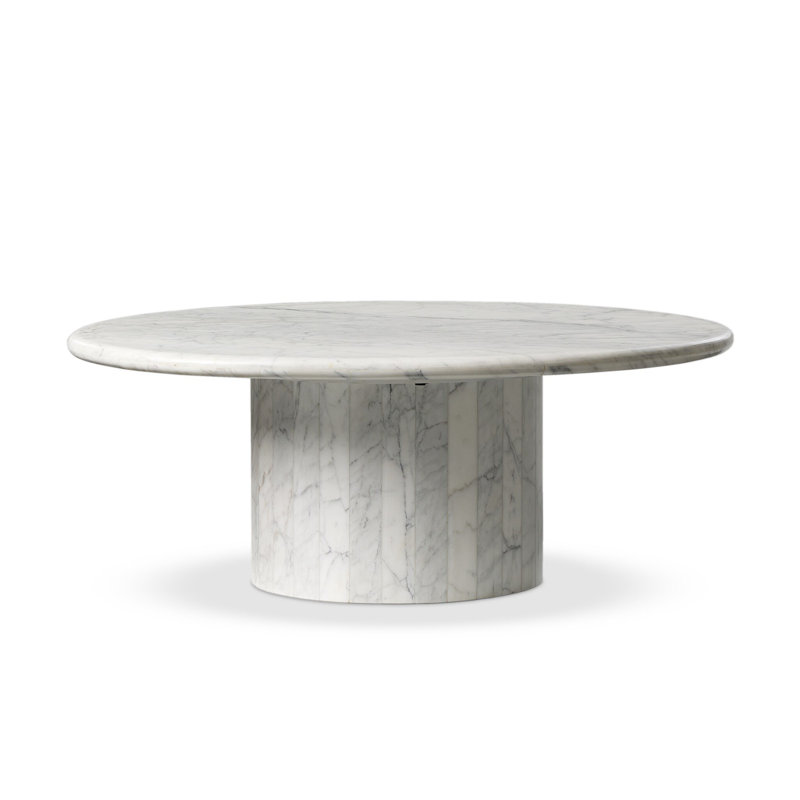 Stuart Marble Coffee Table, 15.5" H x 40.75" L x 34" W