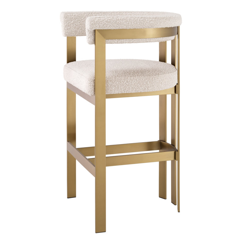 Clubhouse Upholstered Stool, Counter Stool (27.17" Seat Height), Boucle Cream