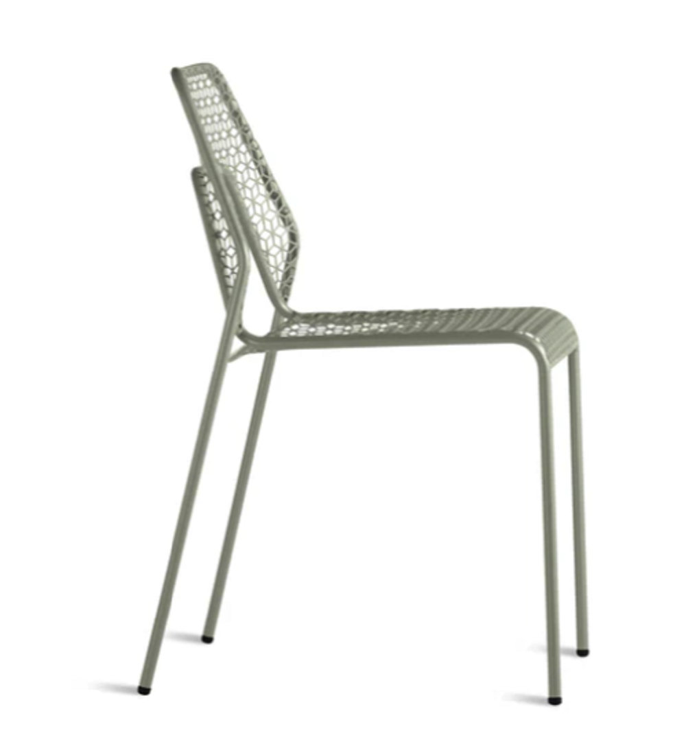 Hot Mesh Stackable Patio Side Chair, Gray Green