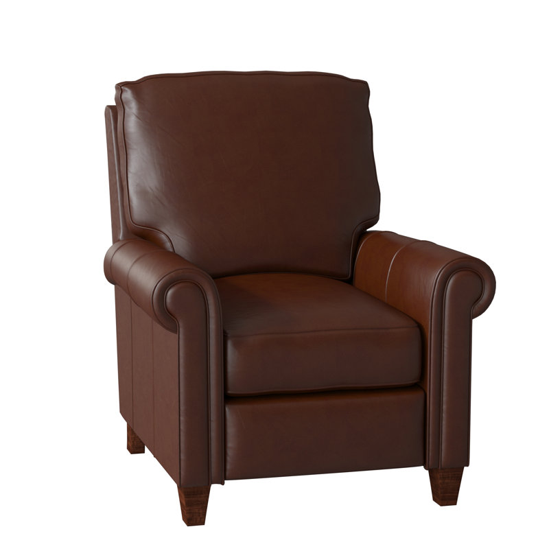 Fauteuil inclinable standard en cuir véritable de 33,5 po de largeur Sondria, Cuir véritable cacao d'Anilina, Électrique