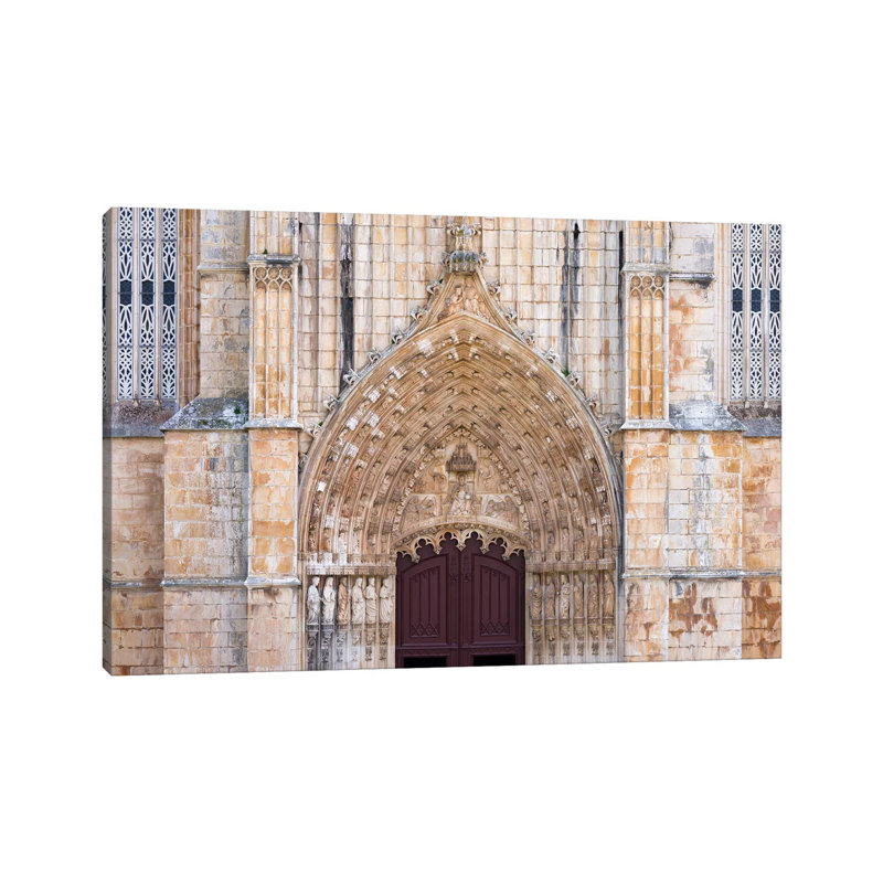 The Main Portal. The Monastery Of Batalha, Mosteiro De Santa Maria Da Vitoria. by Martin Zwick - Wrapped Canvas Gallery-Wrapped Canvas Giclée
