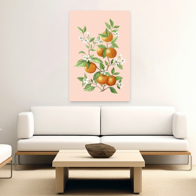 Art contemporain contemporain Summer, Orange, H 60 po x l 40 po