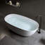 Baignoire de trempage autoportante en résine 69 po à surface solide avec trop-plein et bonde escamotable blanche 69 po-123339632