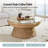 Anesty Lena Coastal 34"W Rattan Frame with Glass Top Coffee Table