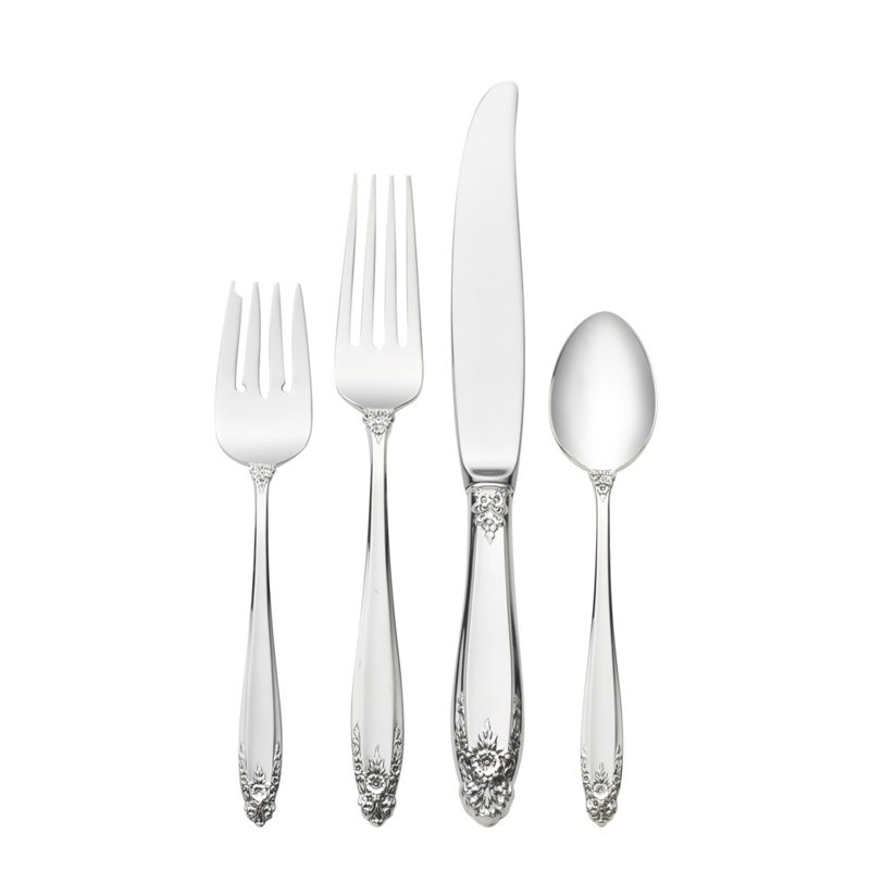 Prelude 4 Piece Sterling Silver Flatware Set, Service for 1