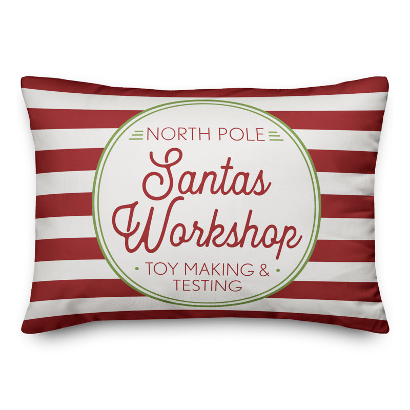  Santa's Workshop Lumbar Pillow, Pillow Cover Only - Insert