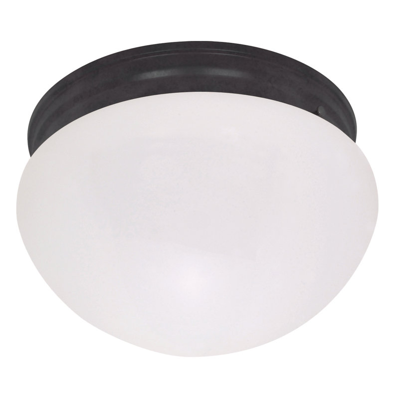 Yancy Glass Flush Mount, No Energy Star, 5" H x 10" W x 11" D, White