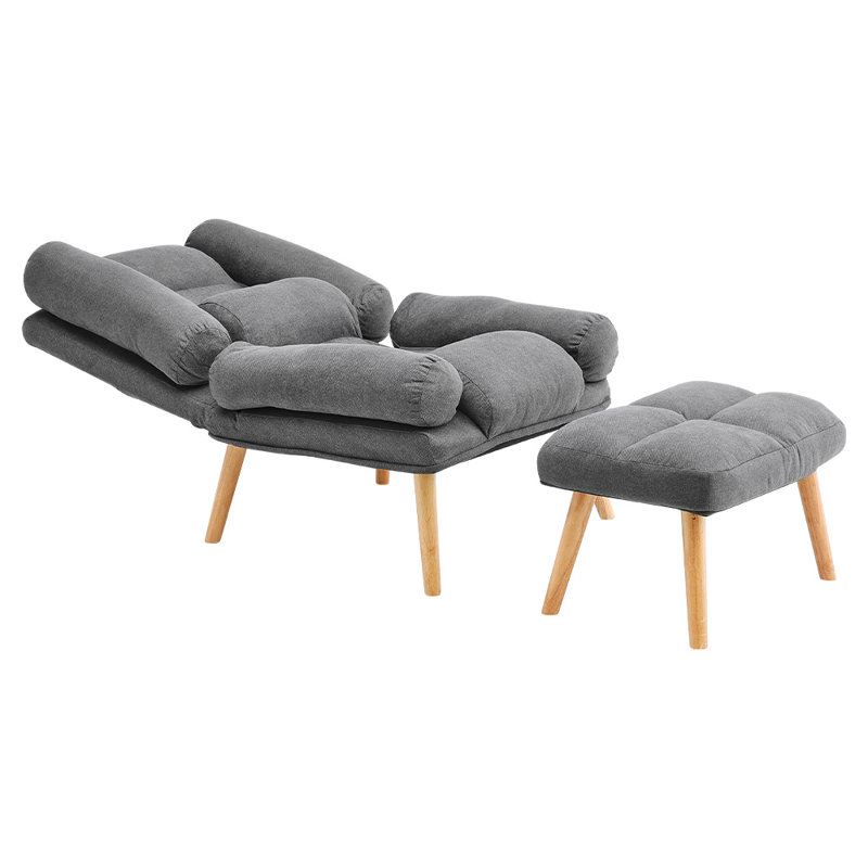 Melisenda Upholstered Accent Chair with Footstool