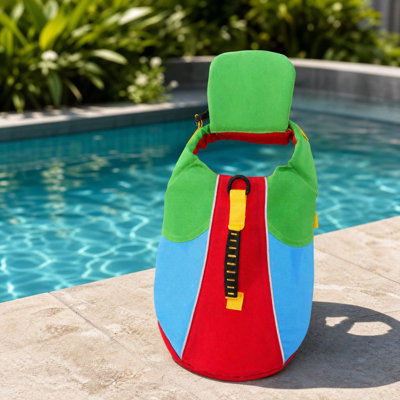 Veste pour chien Porch Goose en polyester avec poignée, anneau en D et flotteur réglable pour la sécurité aquatique des animaux de compagnie. Couleurs vives. Idéal pour la natation, le bateau, le surf et comme protection contre l'eau pour les chiots.