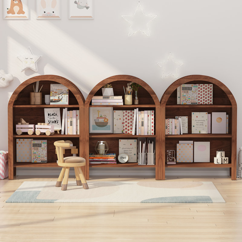 Gadskin 43.3" Arched Kids Bookcase, Brown, 43"
