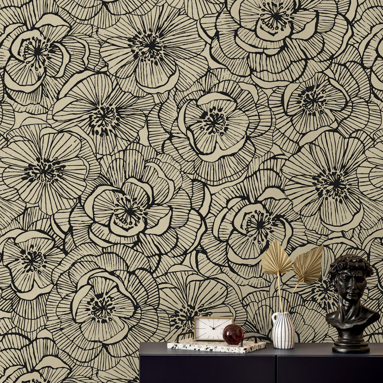 Floral Vinyl Peel & Stick Wallpaper Roll