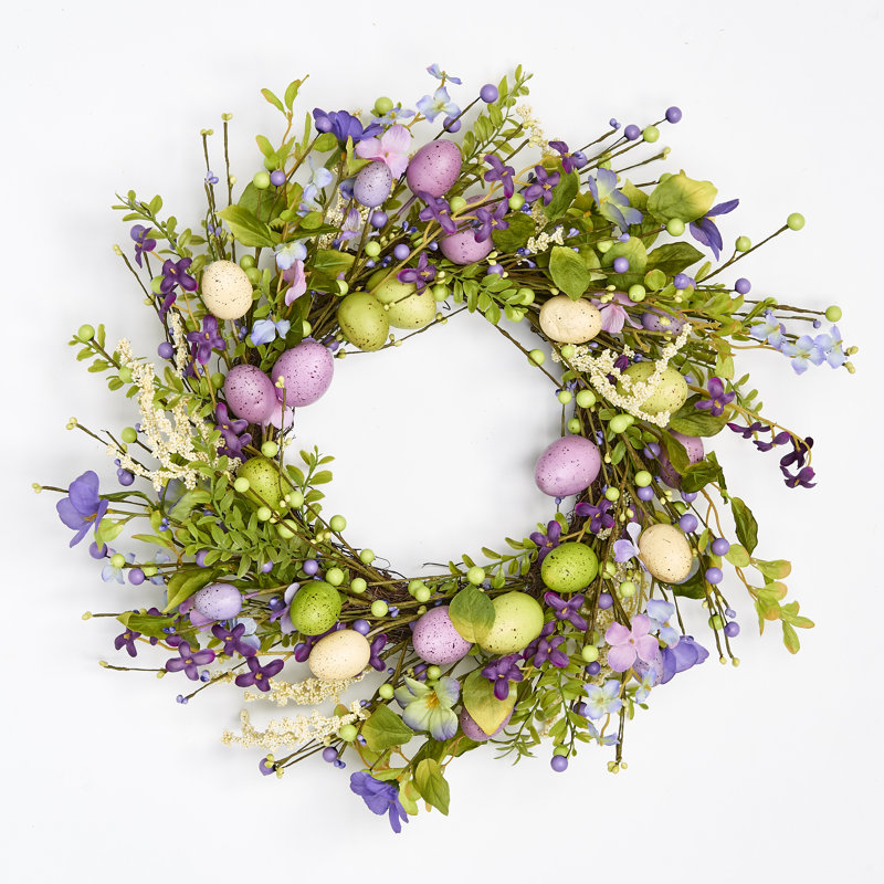 20" Easter Artificial Eggs & Foliage Wreath