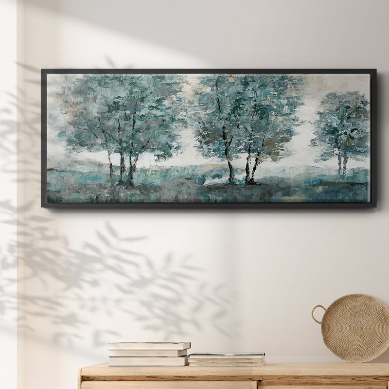 Teal Sentinel- Framed Canvas, 24" H x 60" W
