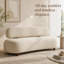 Canapé moderne incurvé en chenille rembourrée, canapé minimaliste à dossier ovale avec assise profonde et rembourrée, structure en bois durable et pieds robustes