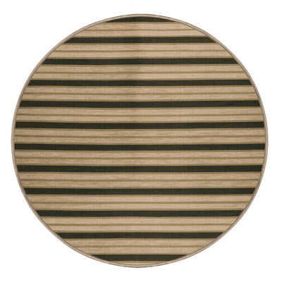 Machine Washable Horizontal Stripes Brown Area Rug