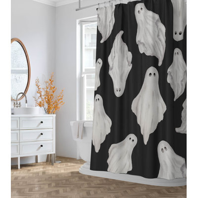 Spooky Ghost Ultra-Thin Lightweight Shower Curtain