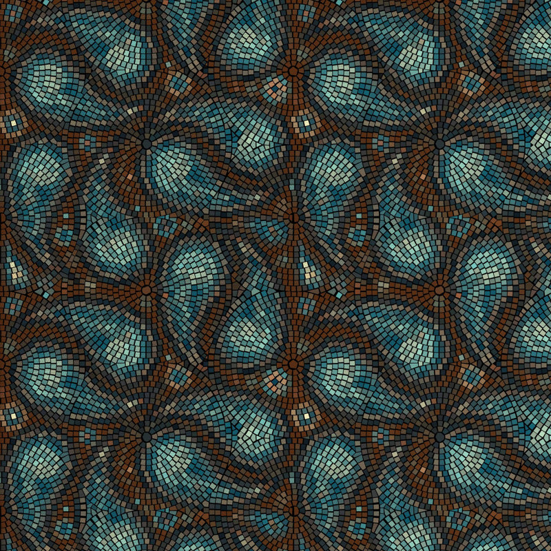 Mosaïque comme tissu encerclé, H 36 po x l 58 po x P 1 po