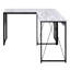 Bureau industriel rustique pour bureau, blanc antique et noir, bureau de travail en métal pour ordinateur portable, support