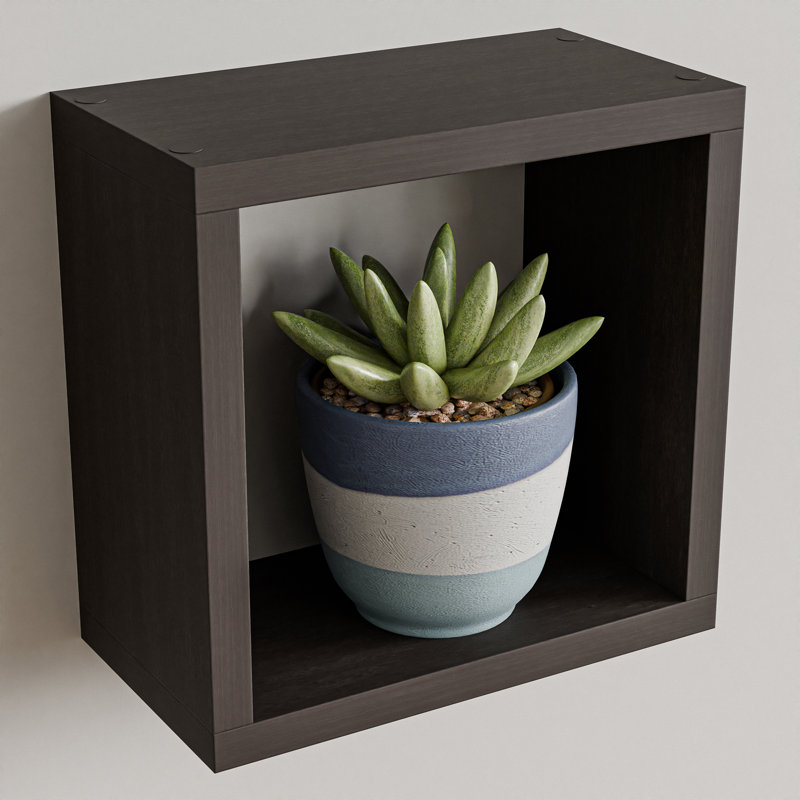 Tablette de rangement décorative en bois massif Kubby 1,1, Brun