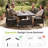 7-Piece All-Weather Aluminum Outdoor Dining Set with 63" WPC Table, 6 PE Rattan Dining Chairs & Cushions-870495124-862089805