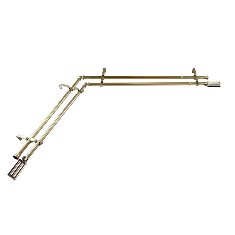 Ensemble de tringle à rideaux double et quincaillerie Madill, H 120 po x l 70 po, Laiton antique