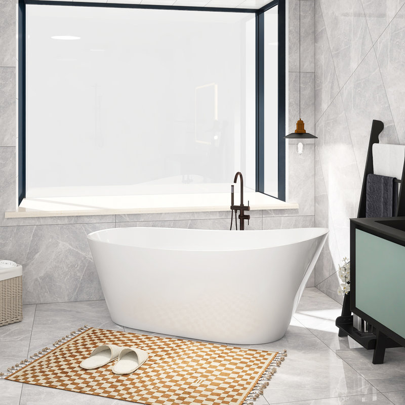 67'' x 29.5'' Freestanding Soaking Acrylic Bathtub