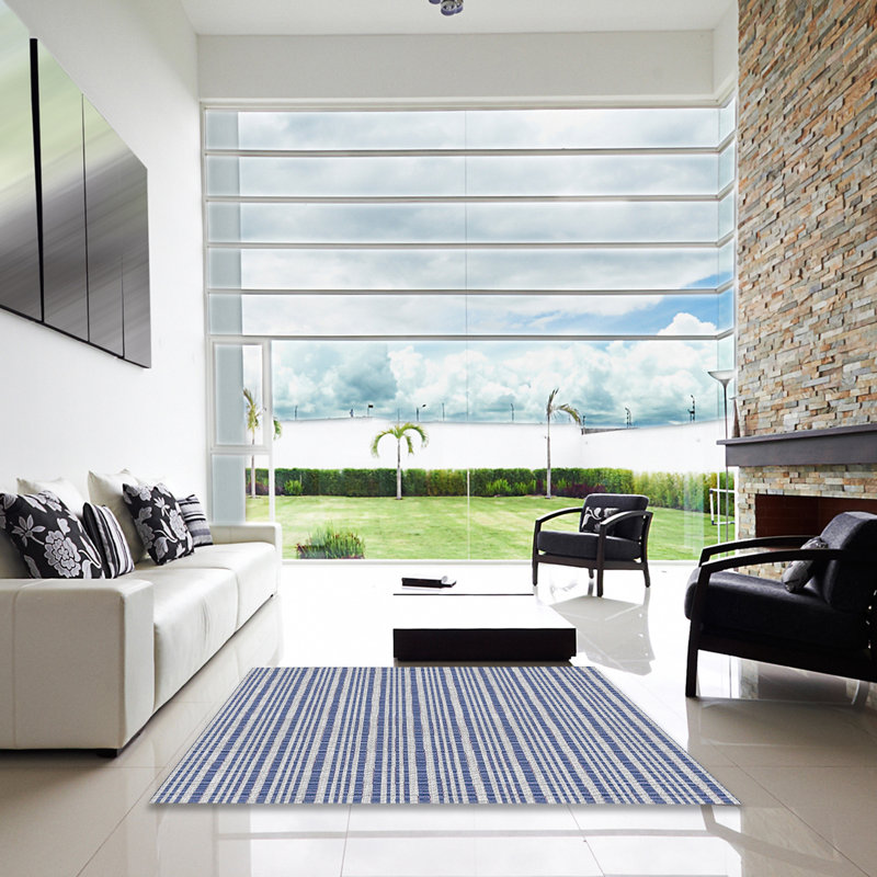 Striped Indoor Rug, Square 5'