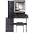 37" Left Bedside Vanity Table Dresser Set With Cushioned Stool, Charging Station (2 AC + 2 USB), Hair Dryer Holder, And Large Touch Control LED Sliding Mirror With 3-Color Switch | Gift Idea